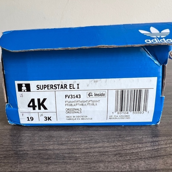 Adidas Superstar EL I Girl’s Shoe Size 4K #B1117 - Picture 2 of 8